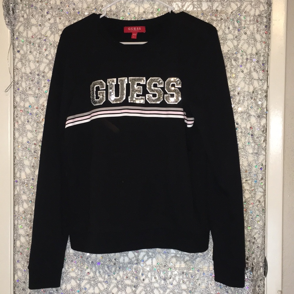 Black w/silver sequins Guess Crewneck